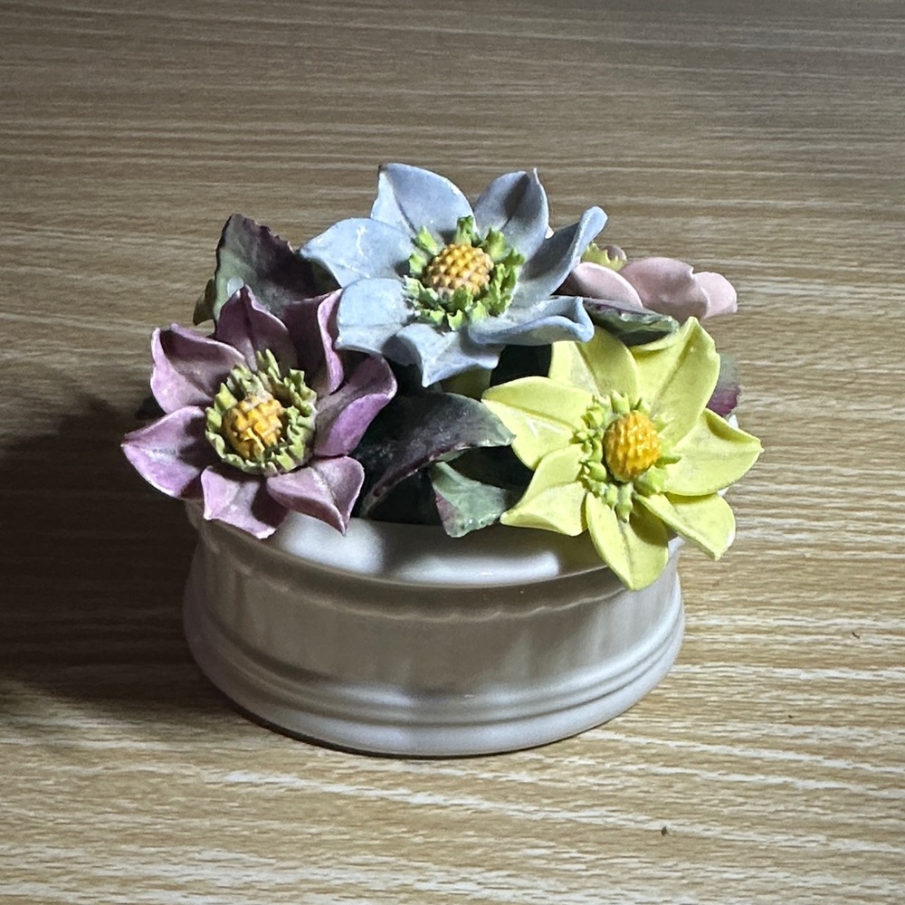 Vintage Crown Staffordshire Floral Hand Painted China 1974